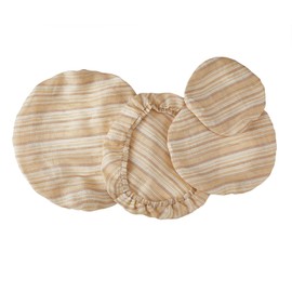 INYOWAKI 100% Pure Linen Bowl Covers For Bread Proofing, 4 Pcs Elastic Resuable Striped Cloth Fabric Bowl Covers, XL Washable Large Stretch Sourdough Lids, 6 * 8 * 10 * 12 Inches-Vivid Yellow Stripe