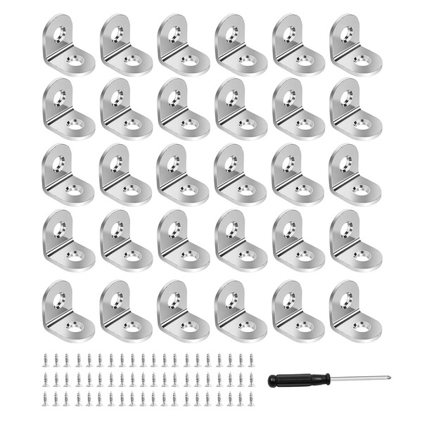 30 Pieces Small Angle Brackets 90 Degree L Brackets for