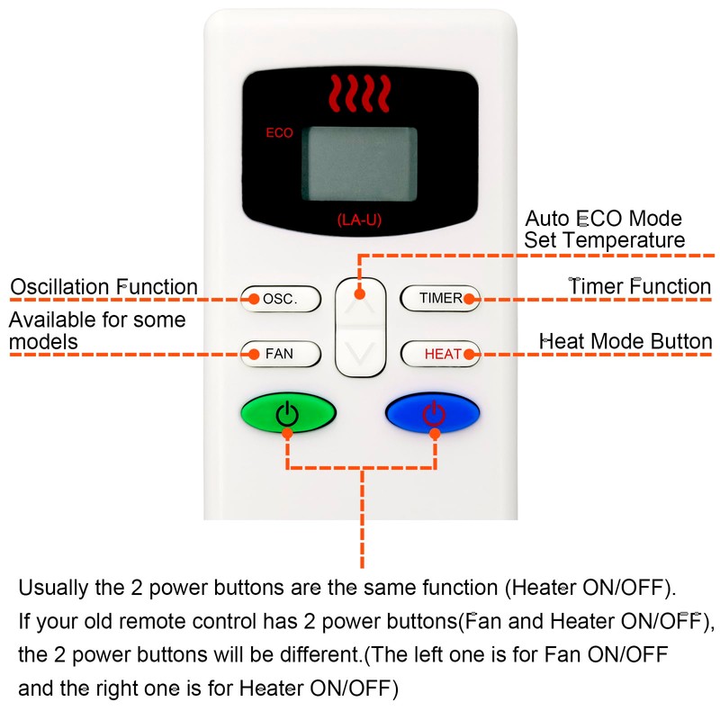 GENGQIANSI Replacement for Lasko Space Heater Remote Control 2033676 CC23155