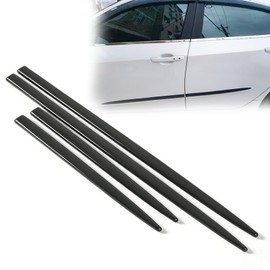 Black Car Door Side Body Guards, 4PCS Body Side Trim Universal Car Door Protector Body Side Door Trim Kit Sturdy ABS Car Body Kit