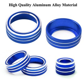 Thor-Ind 5pcs Center Console AC Air Conditioning Radio Audio Function Rear Mirror Knob Button Switch Cover Trim Compatible with Toyota Camry 2018 2019 2020 (Blue, 2021-2023)