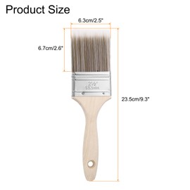 HARFINGTON 16pcs Paint Brushes 2.5" Flat Paint and Chip Brushes with Wooden Handle for DIY Paint Flat Art Furniture Fences Deck Wall Trim, Brown