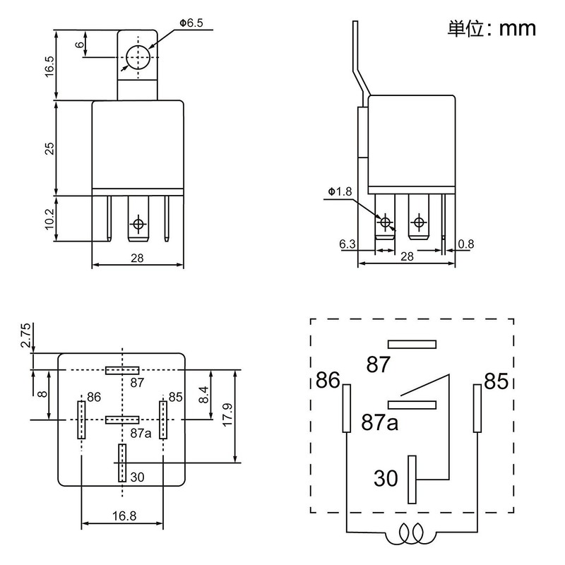 Ulincos 5 Pole Relay for U1914 DC12V Vehicles 30/40A 1C