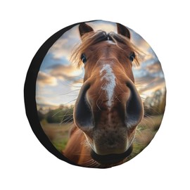Horse Spare Tire Cover Weatherproof Universal Wheel Protectors Wheel Covers for RV Camper Travel Trailer SUV Truck 15 Inch