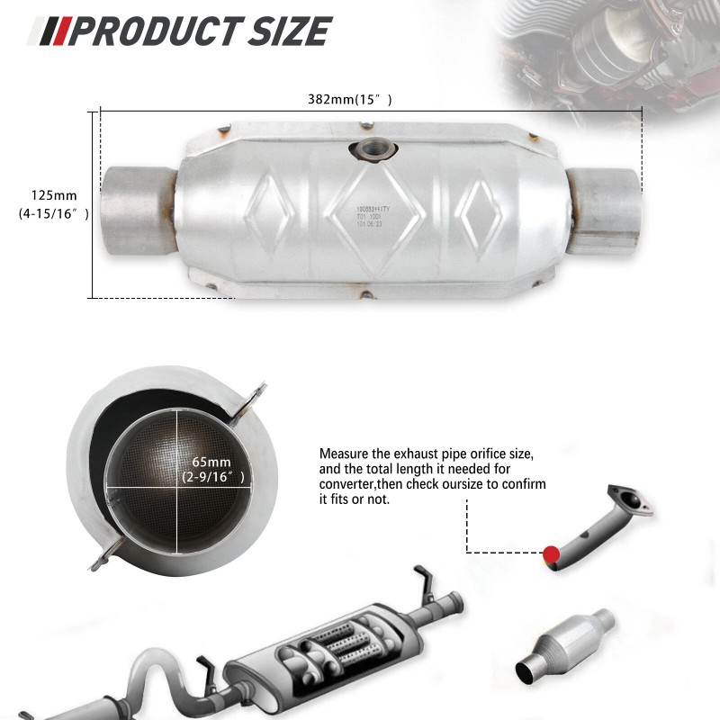 KEEPDSGN 2.5'' Car Catalytic Converter EPA Stainless Steel 3.7L 4.7L