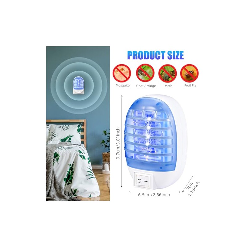 6 Pack Bug Zapper Indoor, Electronic Fly Trap Insect Killer,