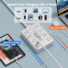 Surge Protector Power Strip(900J) -MCSCN 8 Outlets 6 USB -