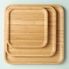 Square Bamboo Tray for Dinners, Parties and Bars, Long Shelf