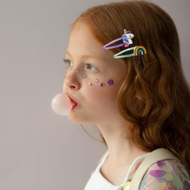 Simsky 12 Stück Kinder Haarspangen Mädchen - Einhorn Haarspangen für Glitter Girls - Haarspangen Kinder Mädchen