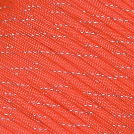 Fluorescent Reflective 550 Type III Guyline Tent Rope Camping Survival Cord High-Visibility Paracord (Reflective Neon Orange, 25 Feet)