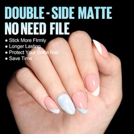 TOMICCA Alomnde Short Artificial Nail Tips, Pack of 360 Tips for Gel Nails, Nail Tips, False Nails, Pre-Shaped Matt, Full Cover Nail Tips for Nail Salons and DIY Nail Art, 15 Sizes