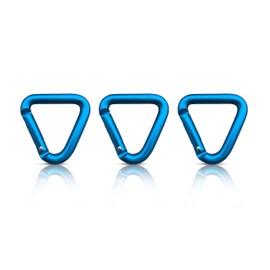 Holesto® Triangular Carabiner Set of 3 - Small Carabiner - Carabiner Keyring - Design Carabiner Hook Black - Mini Carabiner Hook - Carabiner Set - Carabiner - 3 Pieces (Blue)