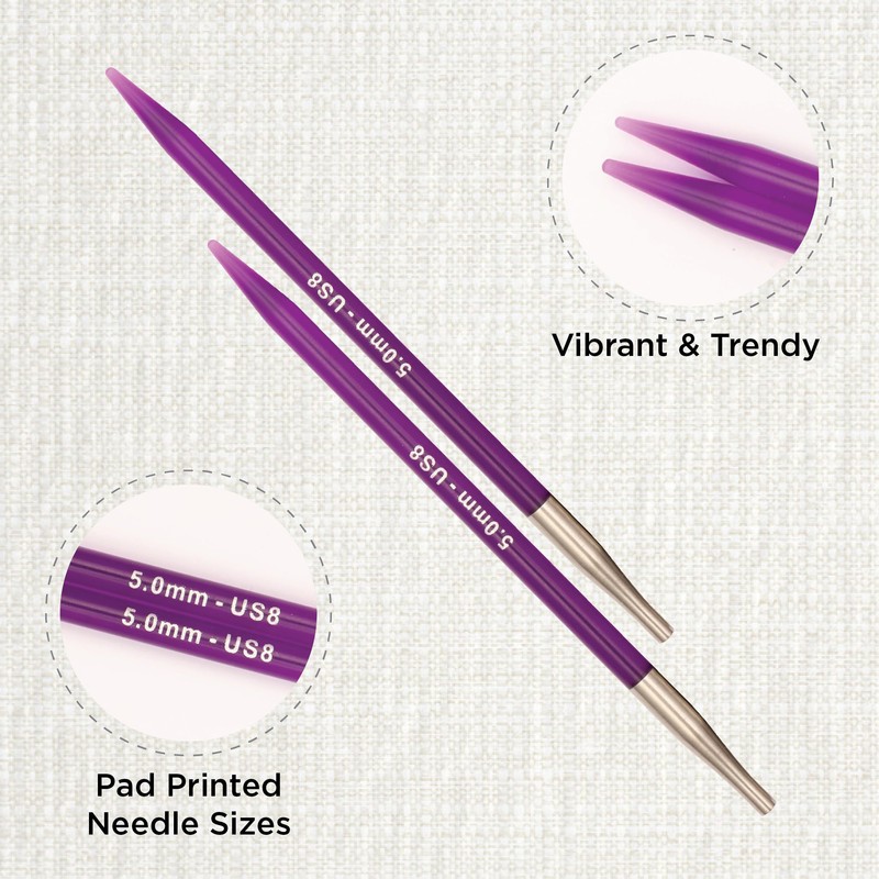 Knit Pro 5 mm Normal Interchangeable Circular Needles, Multi-Colour