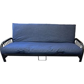 D&D Futon Furniture Real Jean Denim Futon Mattress Covers, Mattress Protector, Bed Slipcovers (Dark Denim, Twin 6 x 39 x 75)