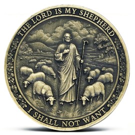 Psalm 23:4 Religious Challenge Coin - The Lord is My Shepherd Biblical Coins with Inspirational Scripture