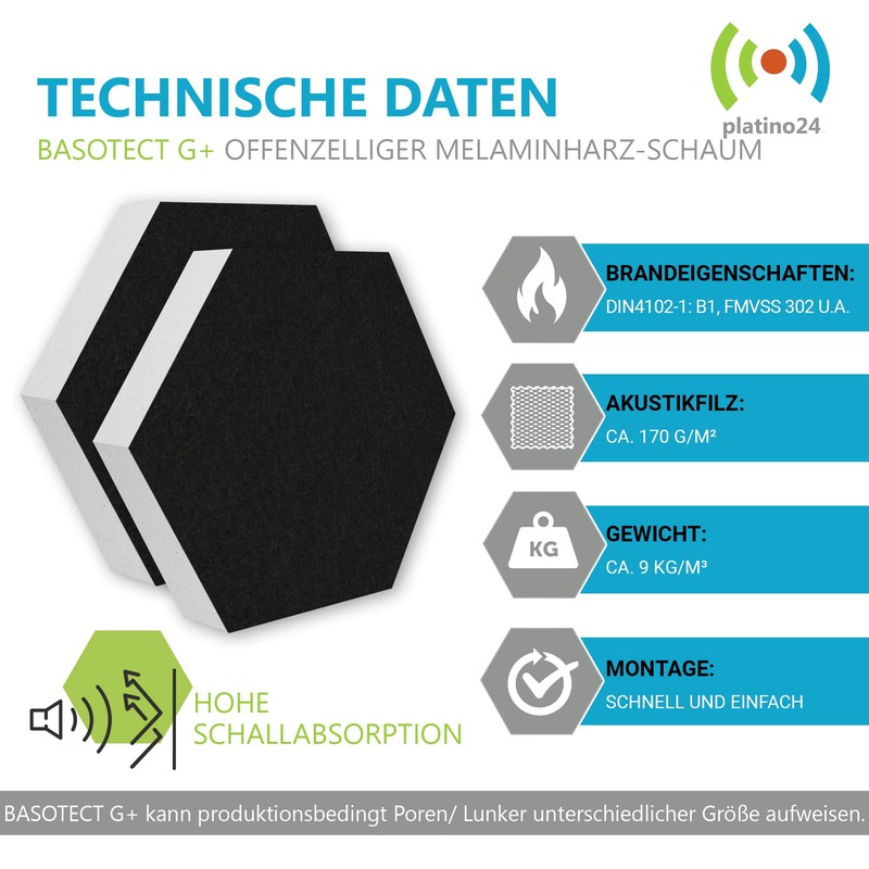 Basotect G+ Sound Absorber 3D Set < 6 Elements Diameter