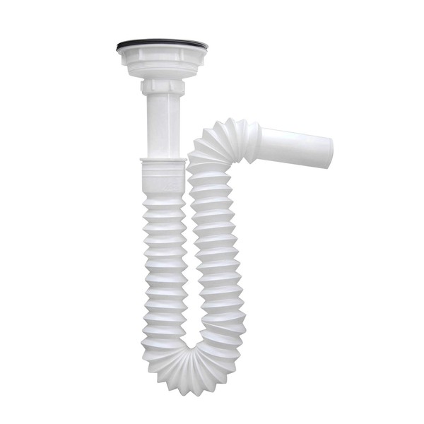 Fleximatic FLE-14 Flexi trampa para fregadero con contracanasta combinada, acero