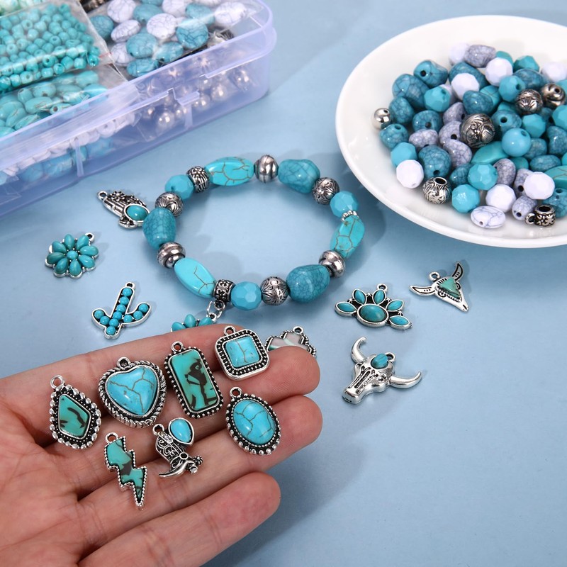 1800PCS+ Western Beads Charms for Jewelry Making Turquoise Clay Heishi