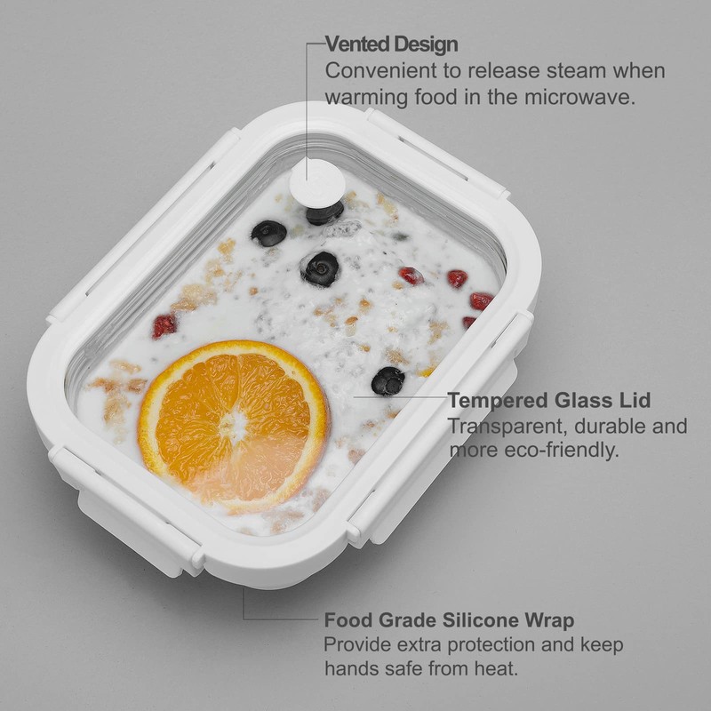 GC GENICOOK Glass Food Storage Meal Prep Containers - Food