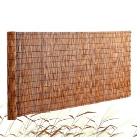 VEVOR Reed Fencing Roll,5.5x16.4 Ft Natural Reed Screen Curtain, Bamboo Privacy Panel, Sun Blocking, Decorative Garden Fencing Divider for Outdoor Backyard Patio Balcony, Brown