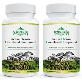 Active Hexose Correlated Compound 1500 mg Supplement, Natural 8 Mushroom Extract Supplement, Immune System, Liver Function, Natural Killer and T Cells Activity, 180 Veggie Capsules