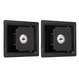 2 piezas de pestillo de manija de RV de panel integrado caja de herramientas cerradura de gabinete, cerradura de puerta de caravana, cerradura de puerta de remolque de viaje cerrada con llaves