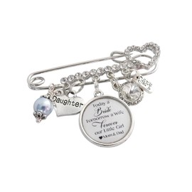 Something Blue Bridal Wedding Gift Bride Pin, Garter Pin Corsage Pin, Bride Pin, Memorial Pin, Bride Charm, Bridal Shower gift, Wedding Keepsake Brooch (Today a Bride (Customized))