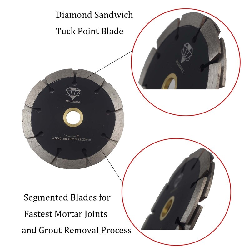 4-1/2-Inch Diamond Sandwich Tuck Point Blade with 0.250 Width Twin
