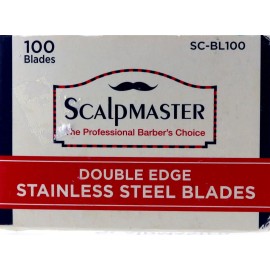Scalpmaster Stainless Steel Double Edge Blades. 100 Pack.