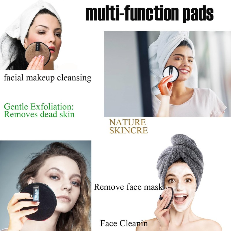 Reusable Makeup Remover Pads,6 Pack Facial Make Up Removal Wipes,
