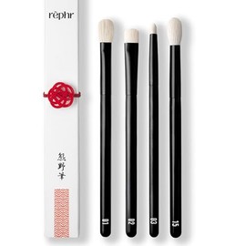 rephr The Core Eye Set – 4 Handmade Japanese Makeup Brushes with Natural Goat Hair | Essential Eye Brush Set for Blending, Shading, Crease & Detail | Handmade in Kumano, Japan