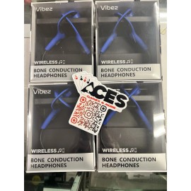 Vibez Wireless Bone Conduction Headphones Blue Brand New  Sealed!