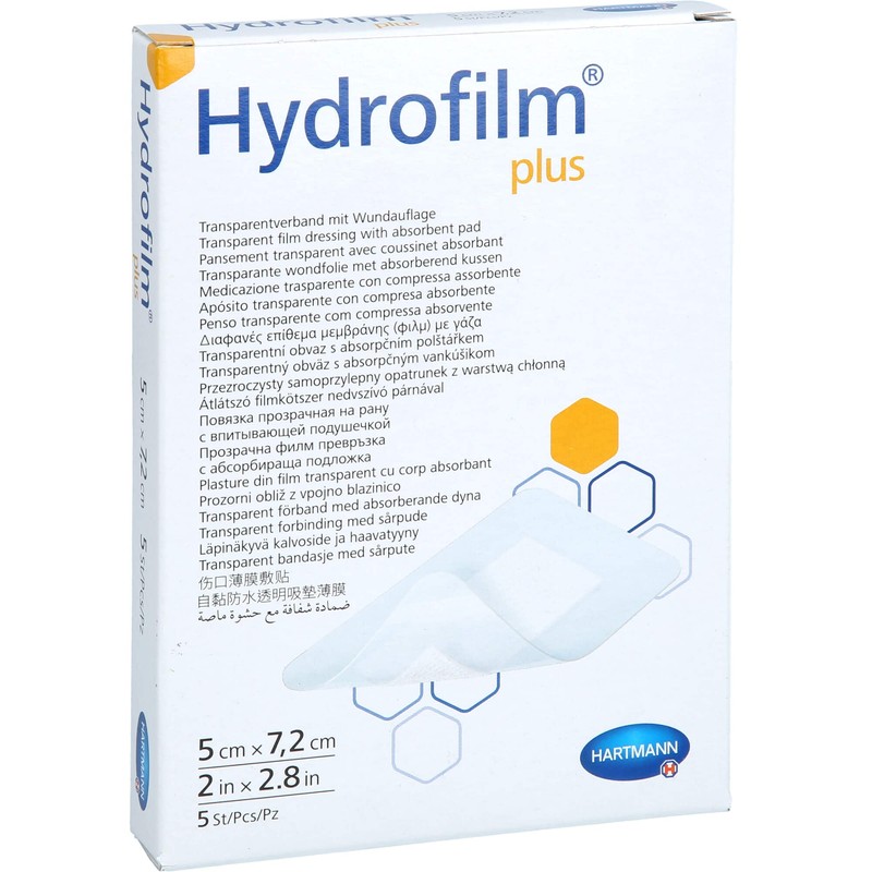 Hydrofilm Plus Transparent Dressing 5 x 7.2 cm Pack of