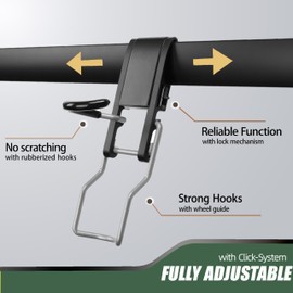 HOMENOVA Wall 2/3/4 Bike rack, Fits Max 3 Inch for Mountain Bike eBike, 110 lbs Weight Capacity, with Helmet Hook, Modular Hook Track Design Heavy duty Wall mount Bicycle Hanger for Garage Storage