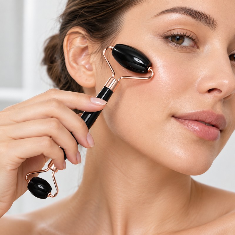 Double-Ended Face Roller for Daily Facial Massage – Dual-Size Manual