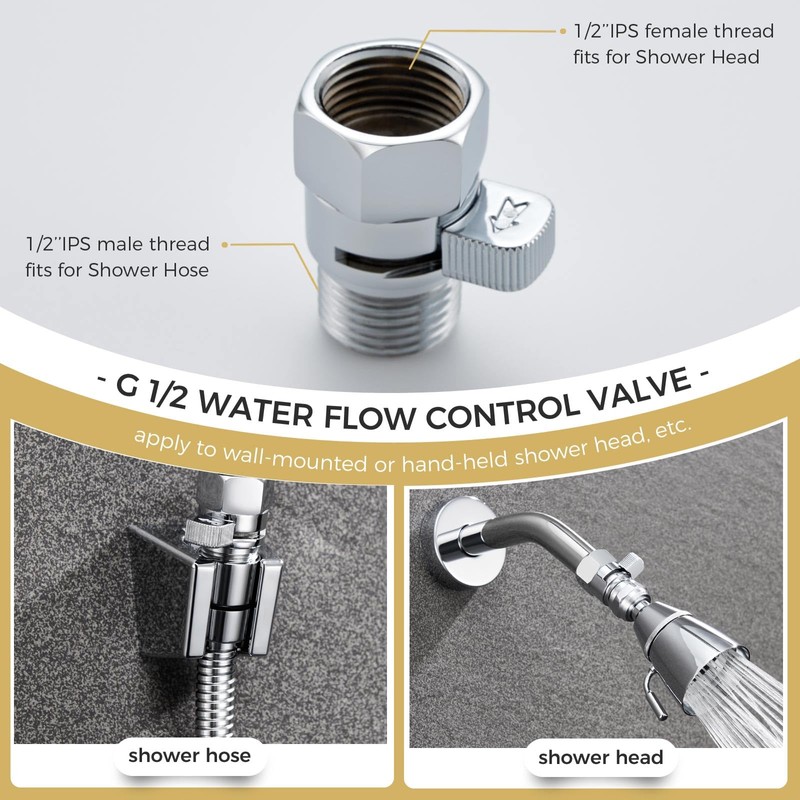 Shower Valve, Aomasi Brass Constructed Shut Off Valve Gate Flow
