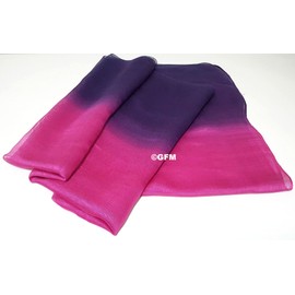 GFM Two Tone Silk Scarf Shawl for Evening Wedding Bridesmaids -Purple Pink - (88)(DMSYSLK-JMNCRTGLB)