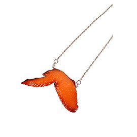 Simulation Fried Chicken Pendant Necklace Resin Barbecue Chicken Legs Wings Necklace Wing B