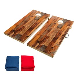 OOFIT Solid Wood Premium Cornhole Set - Classic 4'x2' Regulation Size Wooden Cornhole Boards Set Includes Set of 8 Corn Hole Toss Bags