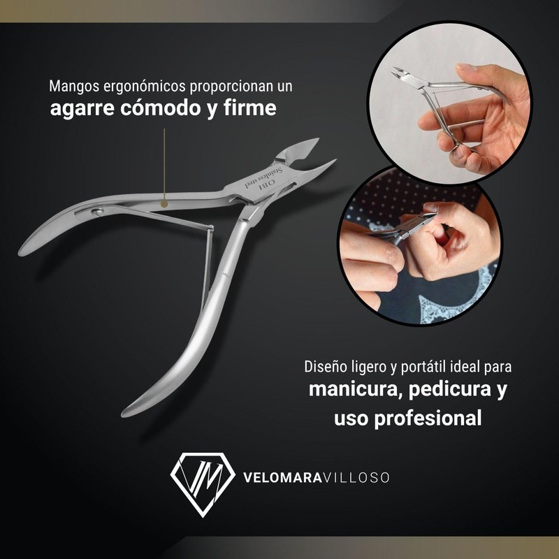 Alicate Cuticula 4 Pulgadas Corte Completo Pedicure Acero Inoxidable Profesional