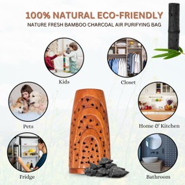 Activated Charcoal Bag Odor Absorber,Bamboo Charcoal Air Purifying Bag for Home,Kitchen, Bathroom, Closet Freshener (Medium)