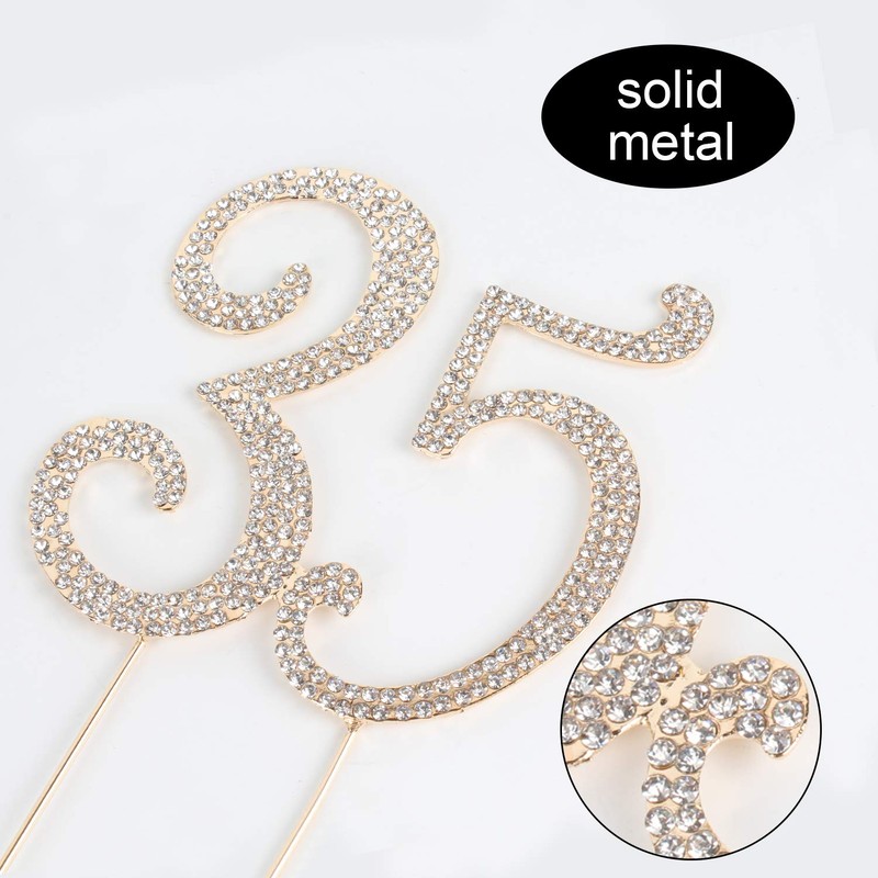 Decoración para tarta LINGPAR con cristales brillantes (35-oro), Dorado