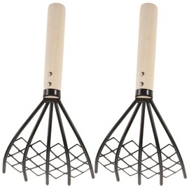 Cabilock 2pcs Rake Net Rake Net Rake Japanese Tools an Fittings Seafood Tools Hand Rake with Mesh Net Geoduck Rake Clam Scraper Seafood Digging Rake Clam Rake Multipurpose Rake Seaside Iron