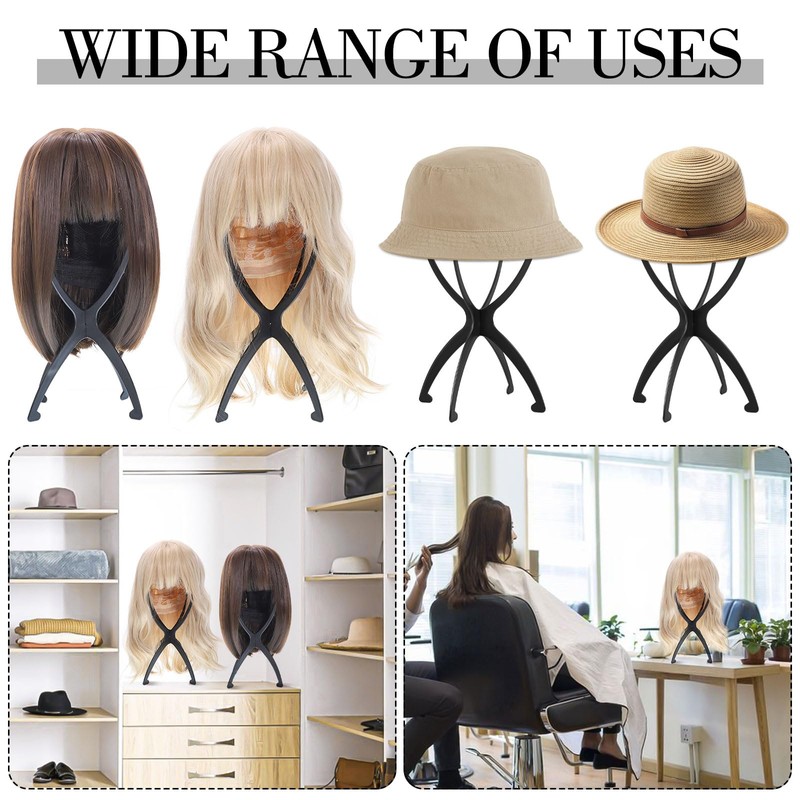 obeoby 3 Pack Wig Stand, Portable Wig Holder Wig Head