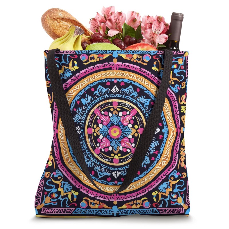 Hmong Pattern Mandala Tote Bag