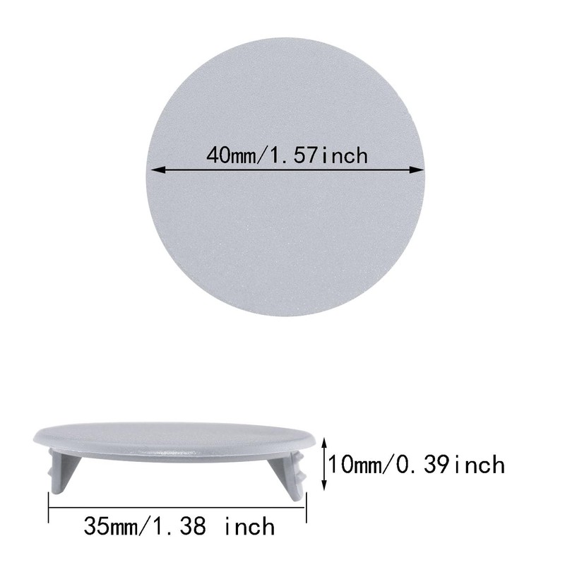 ITROLLE 20PCS 35mm Gray Screw Cap Cover Plastic Locking Hole