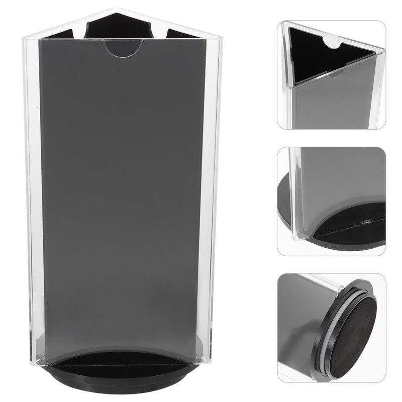 DIYEAH Rotatable Acrylic Sign Holder 3-Sided Restaurants Menu Display Stand