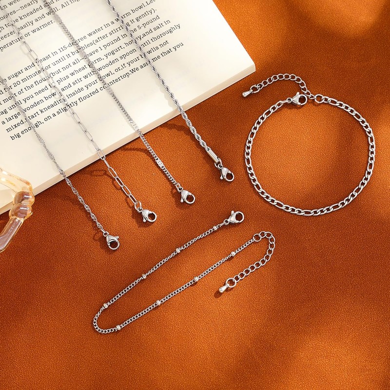 KunJoe Dainty Silver Bracelets for Women Stack, Silver Jewelry Set