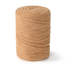 Chunky Chenille Yarn for Crocheting Soft Thick Fluffy Bulky Yarn for Hand Knitting Amigurumi Blankets Cushion Home Decor DIY Crafts (Brown, 215 Yards)