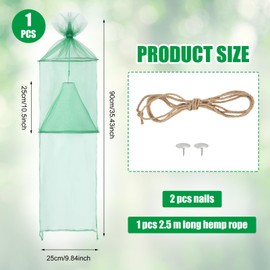 Qualirey 1 Pack Spotted Lanternfly Traps Lantern Fly Killer Mesh Tree Trap with Jute Rope and Nails Effective Way to Catch Lantern Flies and Nymphs (Green)